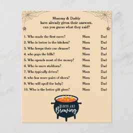 Lámina Juego de Baby Shower de Halloween adivina quién es