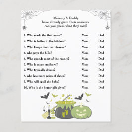 Lámina Juego de Baby Shower de Halloween adivina quién es