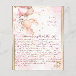 Lámina Juego de Baby Shower de la Bebé Coneja