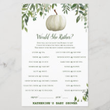 Juego de Baby Shower de la calabaza verde IMPRESO