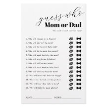 Juego de Baby Shower de la conjetura blanca negra