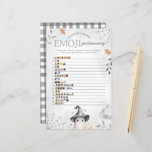 Lámina Juego de Baby Shower de la Emoji fantasma de Hallo