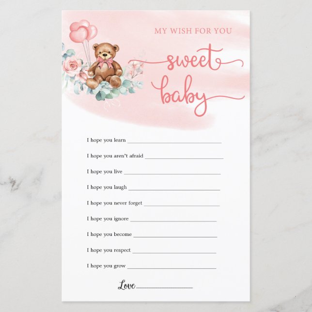 Lámina Juego de Baby Shower de la guinda del pastel (Anverso)