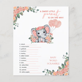 Lámina Juego de Baby Shower de la Niña Elefante