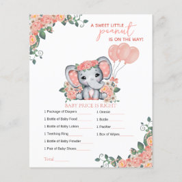 Lámina Juego de Baby Shower de la Niña Elefante