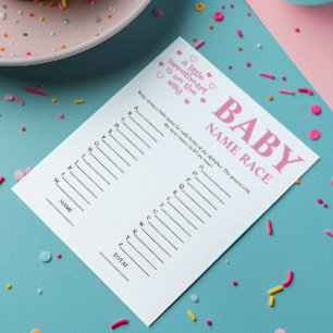 Lámina Juego de Baby Shower de la Raza por el nombre del 