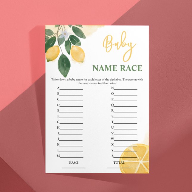 Lámina Juego de Baby Shower de la Raza por el nombre del  (Subido por el creador)