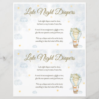 Lámina Juego de Baby Shower de Late Night Diapers