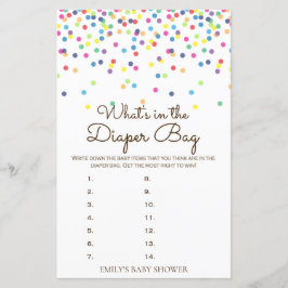 Lámina Juego de Baby Shower de Lluvia de Purpurina IMPRES