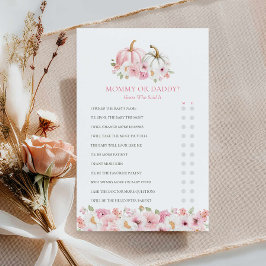 Lámina Juego de Baby Shower de mami o Daddy Fall Chica