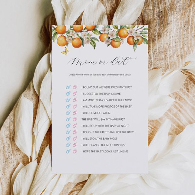 Lámina Juego De Baby Shower De naranjas Citrus Mom O Dad (Subido por el creador)