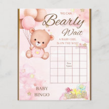 Juego de Baby Shower de Niña del Oso