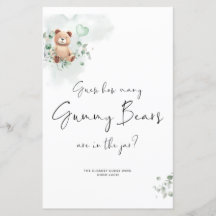 Juego de Baby Shower de Oso - Adivina cuántos