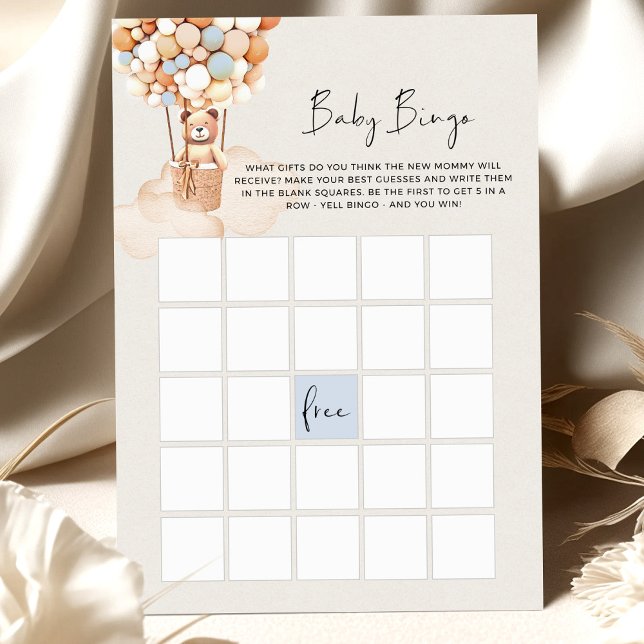 Lámina Juego de Baby Shower de oso - BINGO (Subido por el creador)