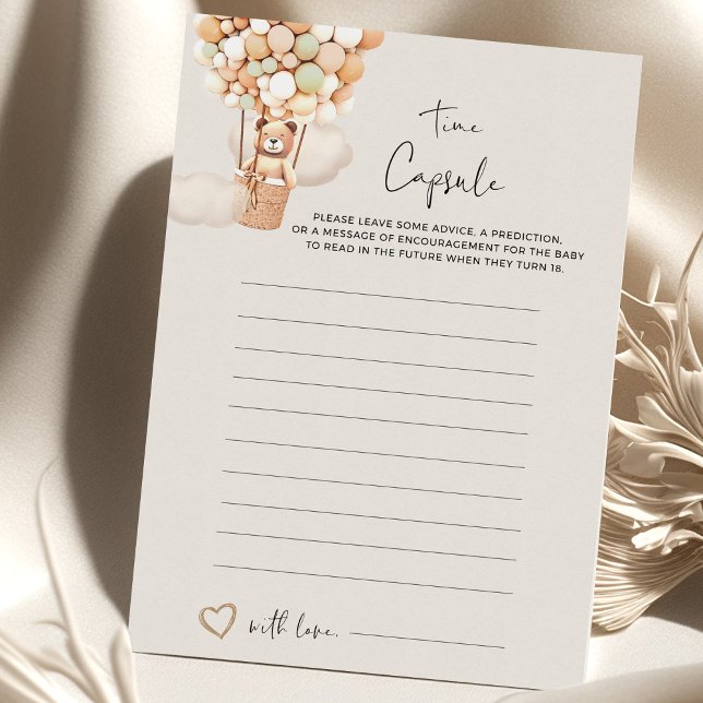 Lámina Juego de Baby Shower de oso - Cápsula de tiempo (Subido por el creador)