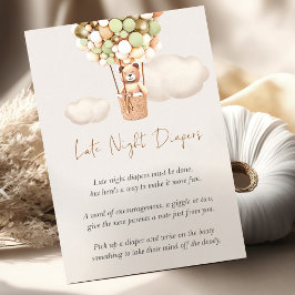 Lámina Juego de Baby Shower de oso - Diapers nocturnos