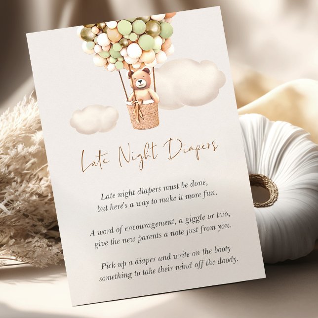 Lámina Juego de Baby Shower de oso - Diapers nocturnos (Subido por el creador)