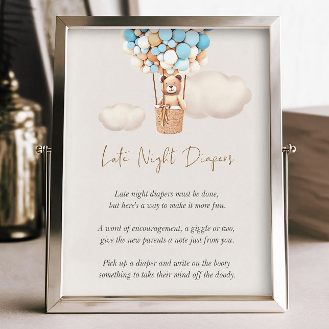 Lámina Juego de Baby Shower de oso - Diapers nocturnos (Subido por el creador)