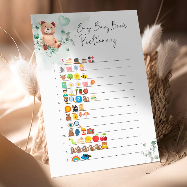 Lámina Juego de Baby Shower de Oso - Emoji (Subido por el creador)