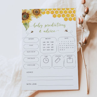 Lámina Juego de Baby Shower de predicciones y consejos pa
