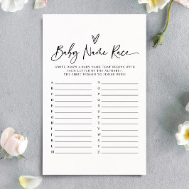 Lámina Juego de Baby Shower de Race con nombre de bebé mo