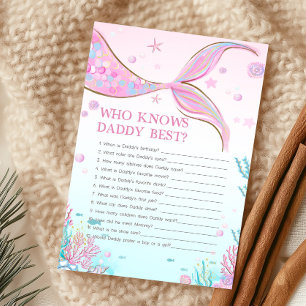 Lámina Juego de Baby Shower de Sirena: ¿Quién Conoce Mejo