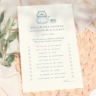 Lámina Juego de Baby Shower de Té Antiguo ¿Qué Prefiere l