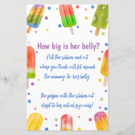 Lámina Juego de Baby Shower de verano qué tan grande es s