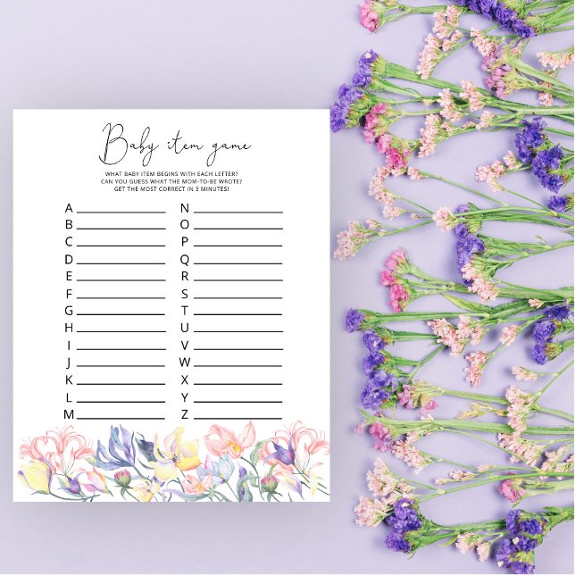 Lámina Juego de Baby Shower de Wildflowers Baby Item (Subido por el creador)