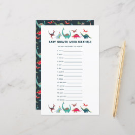 Lámina Juego de Baby Shower de Word de Dinosaurios Cuadro