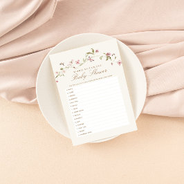 Lámina Juego de Baby Shower de Word Scamble Bunny Pink Fl