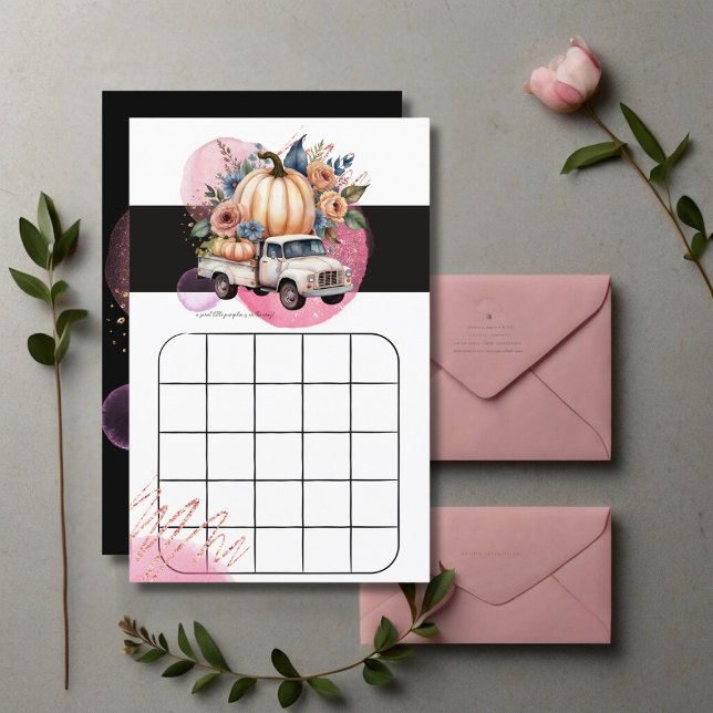 Lámina Juego de Baby Shower del Camión Floral Negro de Ca (Subido por el creador)