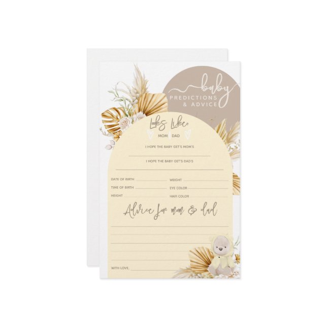 Lámina Juego de Baby Shower del Chica de Boho Moderno Ted (Anverso/Reverso In Situ)