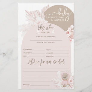 Lámina Juego de Baby Shower del Chica de Boho Moderno Ted