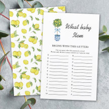 Juego de Baby Shower del Limonero