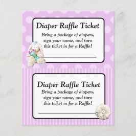 Lámina Juego de Baby Shower Diaper Raffle, Purple Bow Sha