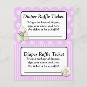 Lámina Juego de Baby Shower Diaper Raffle, Purple Bow Sha