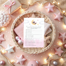 Lámina Juego de Baby Shower Dreamy Over the Moon Raccoon 
