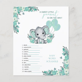 Lámina Juego de Baby Shower Elefante Neutral