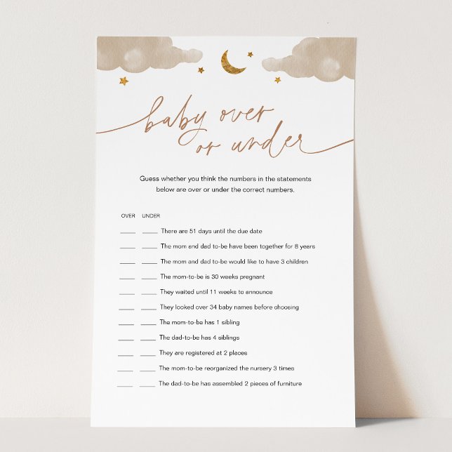 Lámina Juego de Baby Shower Estrella De Bebé O Bajo (Subido por el creador)