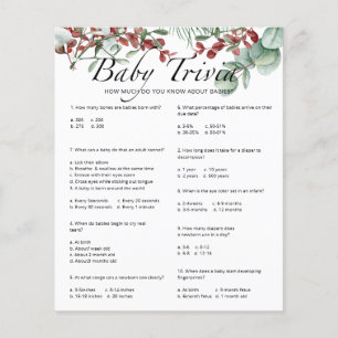 Lámina Juego de Baby Shower Evergreen Baby Trivia