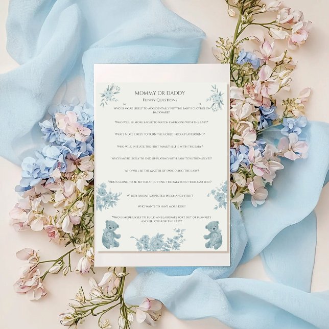 Lámina Juego de Baby Shower francés Toile Bear and Bunny (Subido por el creador)