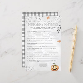 Lámina Juego de Baby Shower Halloween Ghost Nursery Rhyme