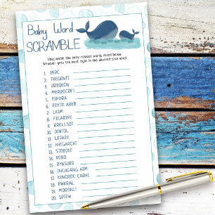 Lámina Juego de Baby Shower Happy Whats Baby Word Scrambl