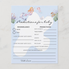 Lámina Juego de Baby Shower Ilustrado Mermaid Predication