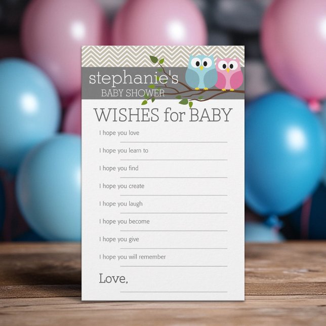 Lámina Juego de Baby Shower le desea a Woodland Owl (Custom Shower Game)