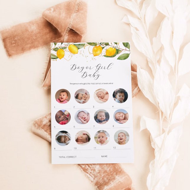 Lámina Juego de Baby Shower Lemon Boy o Chica (Subido por el creador)