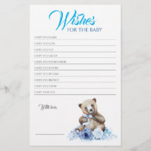Juego de Baby Shower Little Bear Blue Floral