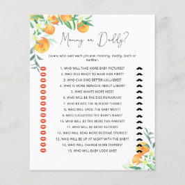 Lámina Juego de baby shower mamá o papá Little cutie