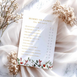 Lámina Juego de Baby Shower mami o Daddy Winter